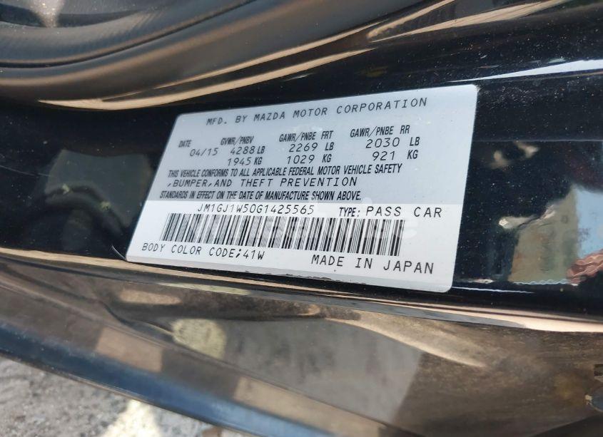 Photo 9 of 2016 Mazda Mazda6 I GRAND TOURING (VIN JM1GJ1W50G1425565)