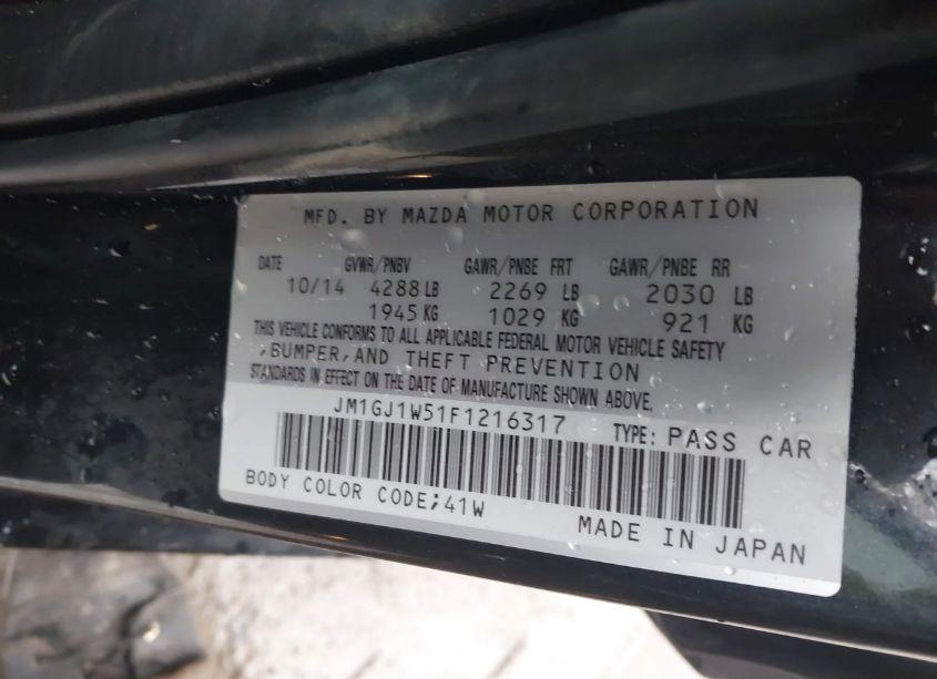 Photo 9 of 2015 Mazda Mazda6 I GRAND TOURING (VIN JM1GJ1W51F1216317)