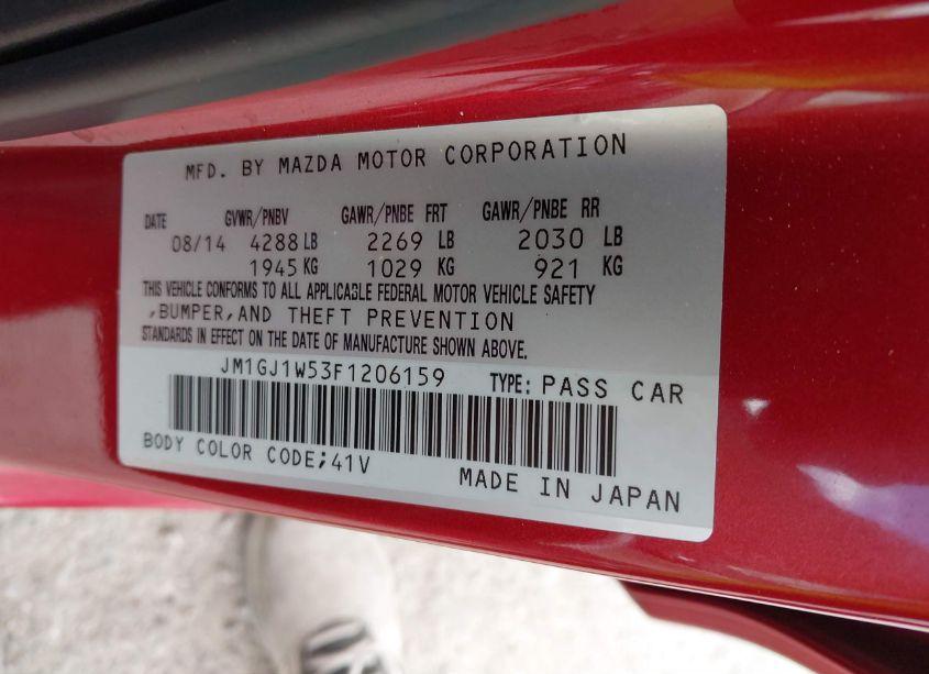 Photo 9 of 2015 Mazda Mazda6 I GRAND TOURING (VIN JM1GJ1W53F1206159)