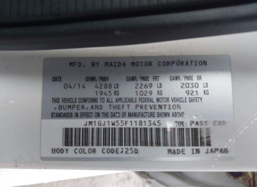 Photo 9 of 2015 Mazda Mazda6 I GRAND TOURING (VIN JM1GJ1W55F1181345)