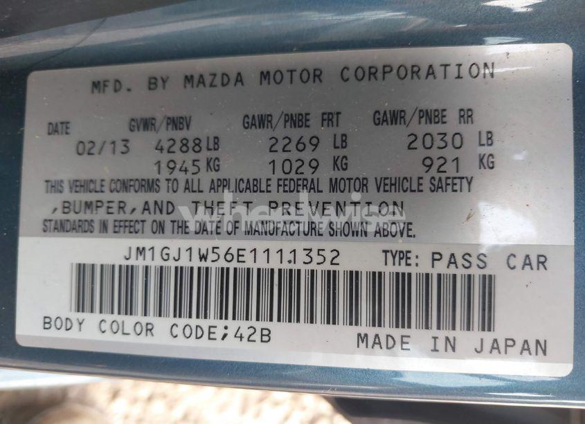 Photo 9 of 2014 Mazda Mazda6 I GRAND TOURING (VIN JM1GJ1W56E1111352)