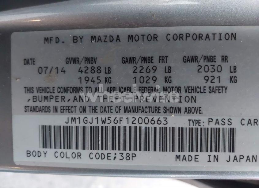 Photo 9 of 2015 Mazda Mazda6 I GRAND TOURING (VIN JM1GJ1W56F1200663)