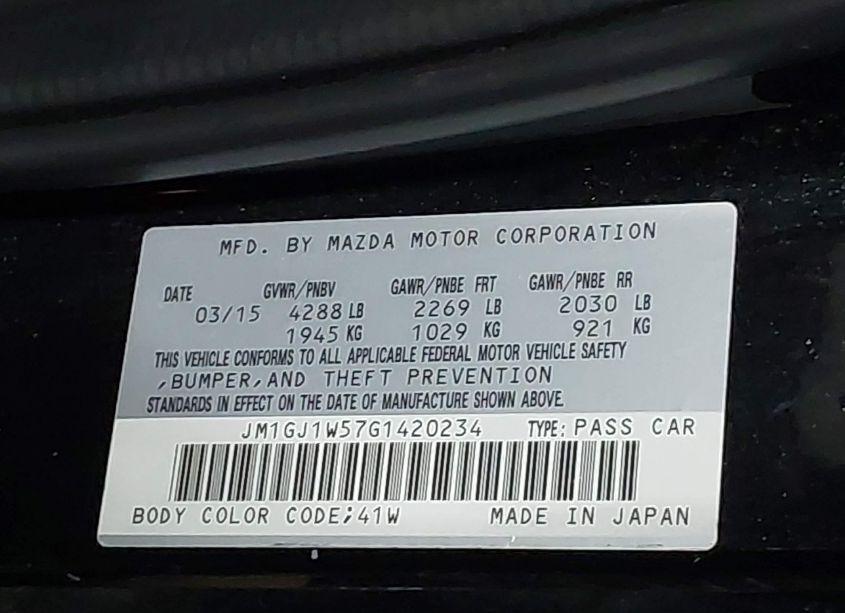 Photo 9 of 2016 Mazda Mazda6 I GRAND TOURING (VIN JM1GJ1W57G1420234)