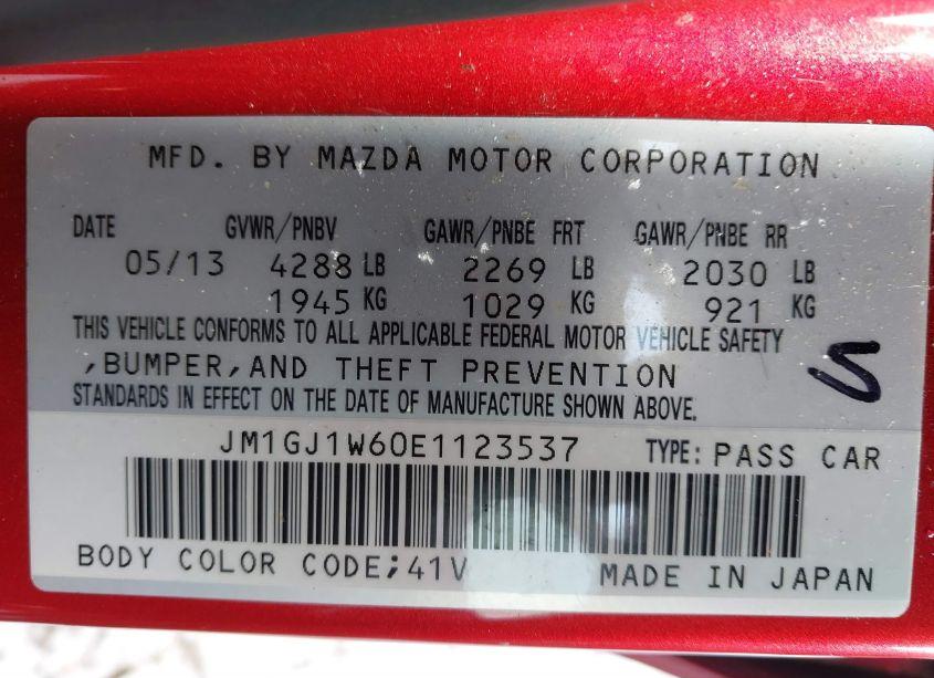 Photo 9 of 2014 Mazda Mazda6 I GRAND TOURING (VIN JM1GJ1W60E1123537)