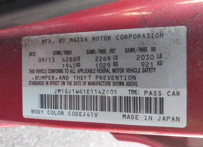 Photo 9 of 2014 Mazda Mazda6 I GRAND TOURING (VIN JM1GJ1W61E1142601)