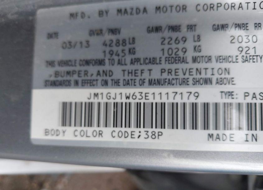 Photo 9 of 2014 Mazda Mazda6 I GRAND TOURING (VIN JM1GJ1W63E1117179)