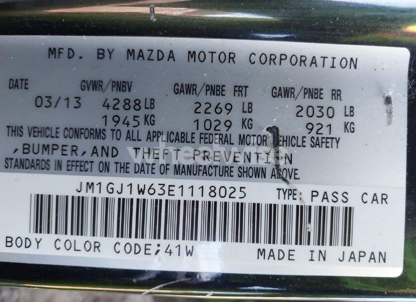 Photo 9 of 2014 Mazda Mazda6 I GRAND TOURING (VIN JM1GJ1W63E1118025)