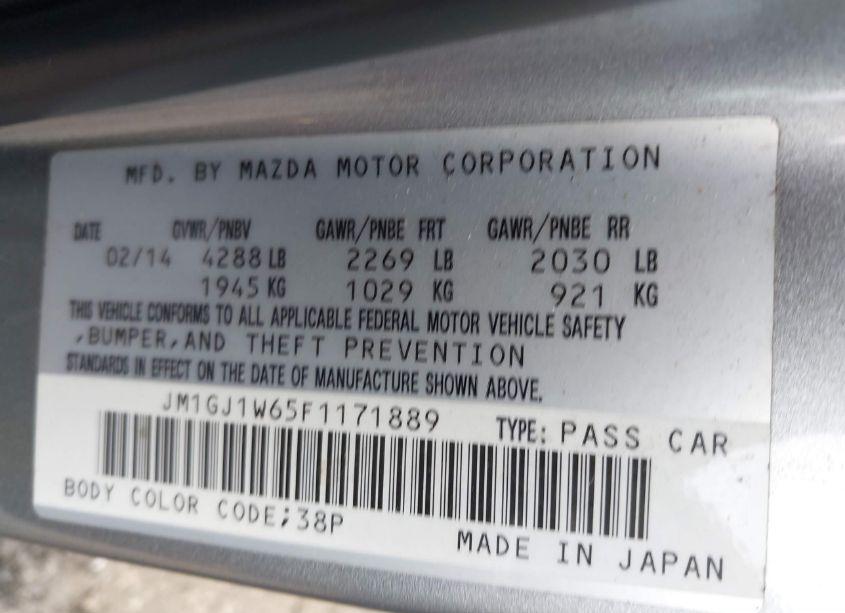 Photo 9 of 2015 Mazda Mazda6 I GRAND TOURING (VIN JM1GJ1W65F1171889)