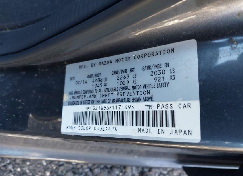 Photo 4 of 2015 Mazda Mazda6 I GRAND TOURING (VIN JM1GJ1W66F1171495)