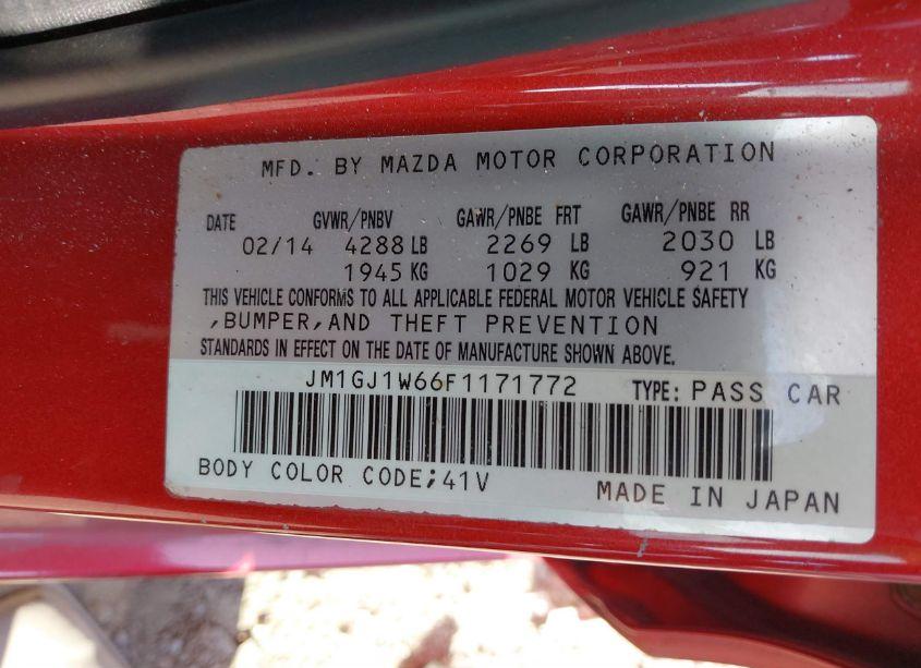 Photo 9 of 2015 Mazda Mazda6 I GRAND TOURING (VIN JM1GJ1W66F1171772)