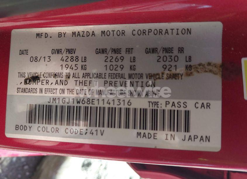 Photo 9 of 2014 Mazda Mazda6 I GRAND TOURING (VIN JM1GJ1W68E1141316)