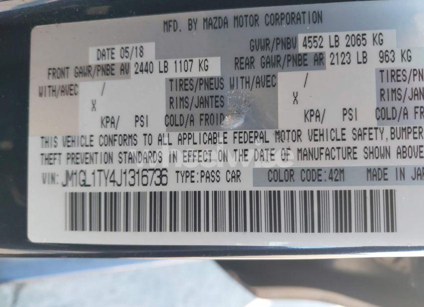 Photo 9 of 2018 Mazda Mazda6 GRAND TOURING (VIN JM1GL1TY4J1316736)