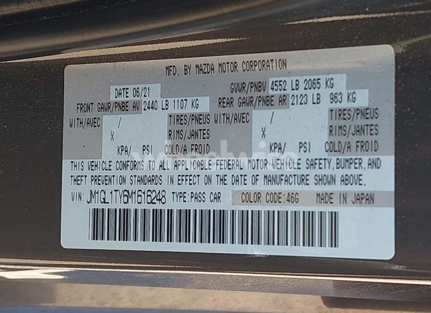 Photo 9 of 2021 Mazda Mazda6 GRAND TOURING (VIN JM1GL1TY6M1616248)