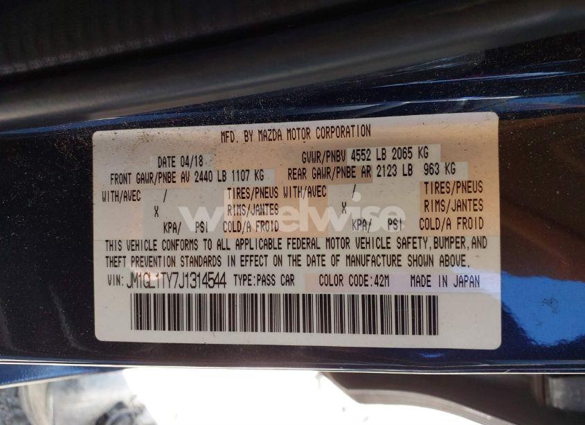 Photo 9 of 2018 Mazda Mazda6 GRAND TOURING (VIN JM1GL1TY7J1314544)