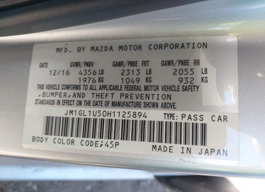 Photo 9 of 2017 Mazda Mazda6 SPORT (VIN JM1GL1U50H1125894)