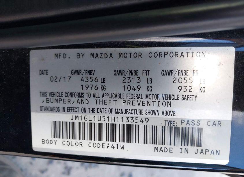 Photo 9 of 2017 Mazda Mazda6 SPORT (VIN JM1GL1U51H1133549)