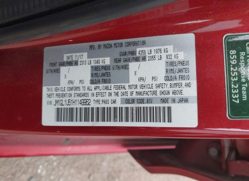 Photo 9 of 2017 Mazda Mazda6 SPORT (VIN JM1GL1U51H1149962)