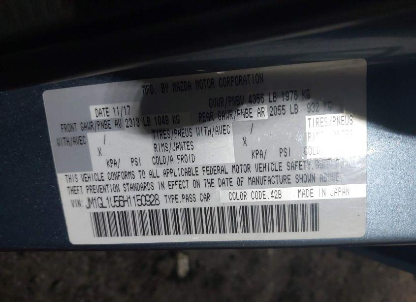 Photo 9 of 2017 Mazda Mazda6 SPORT (VIN JM1GL1U56H1150928)