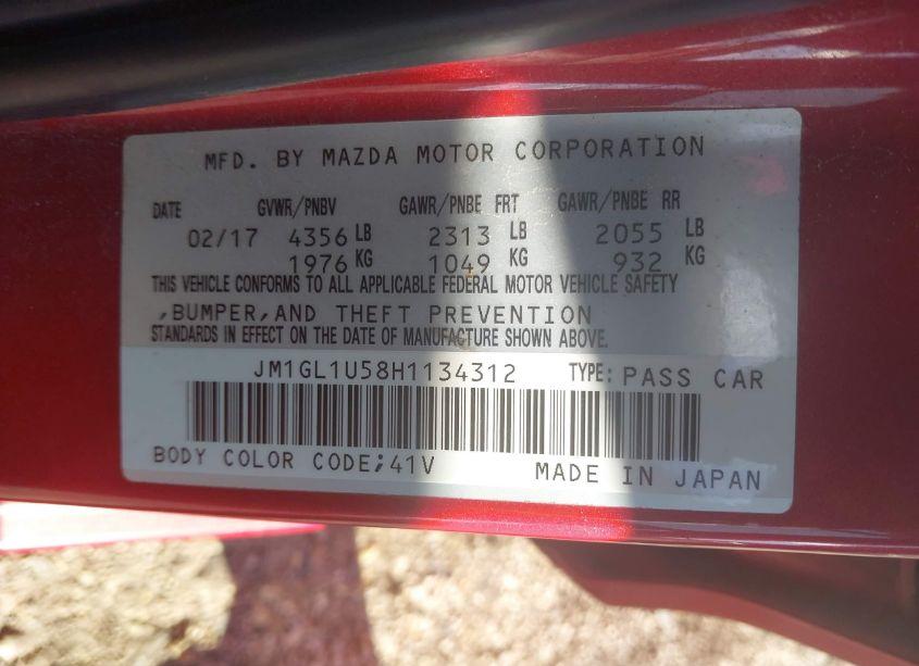 Photo 9 of 2017 Mazda Mazda6 SPORT (VIN JM1GL1U58H1134312)