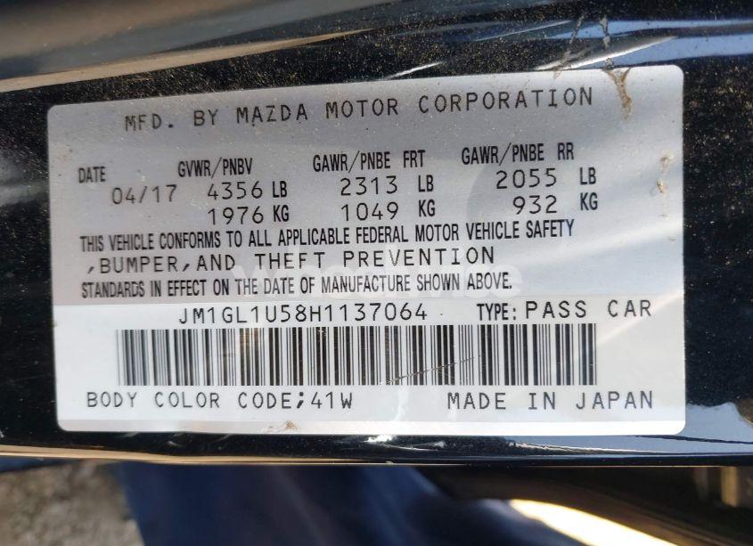 Photo 9 of 2017 Mazda Mazda6 SPORT (VIN JM1GL1U58H1137064)