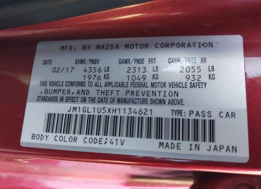 Photo 9 of 2017 Mazda Mazda6 SPORT (VIN JM1GL1U5XH1134621)