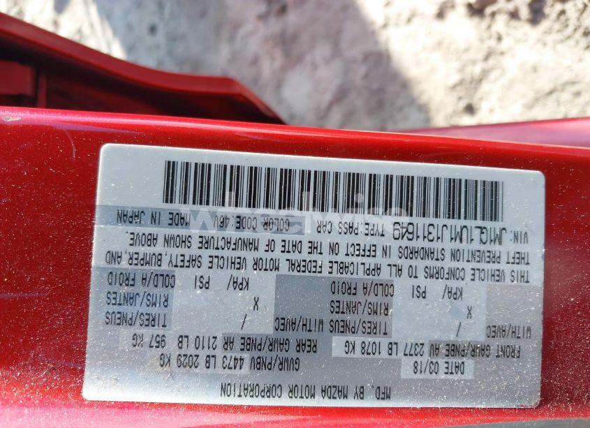 Photo 9 of 2018 Mazda Mazda6 SPORT (VIN JM1GL1UM1J1311649)