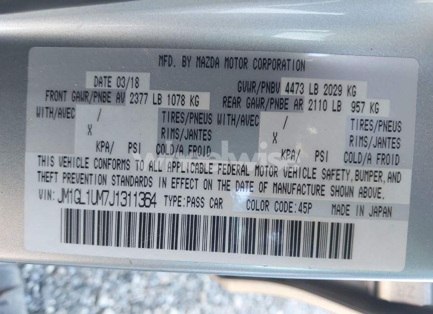 Photo 9 of 2018 Mazda Mazda6 SPORT (VIN JM1GL1UM7J1311364)