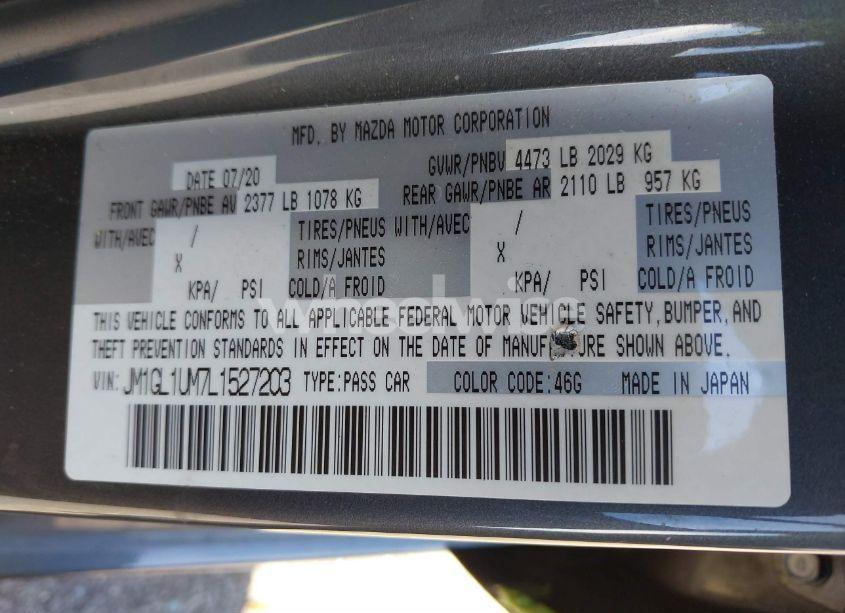 Photo 9 of 2020 Mazda Mazda6 SPORT (VIN JM1GL1UM7L1527203)