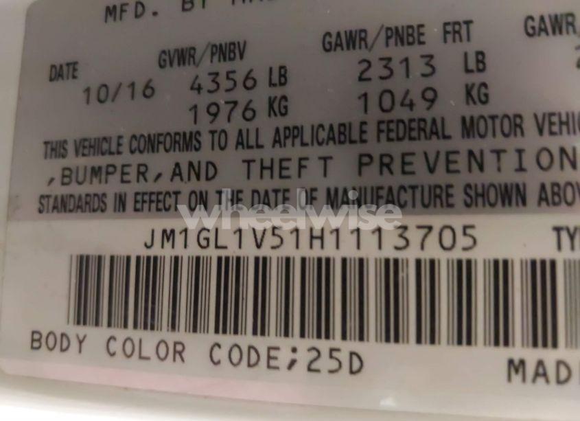 Photo 9 of 2017 Mazda Mazda6 TOURING (VIN JM1GL1V51H1113705)