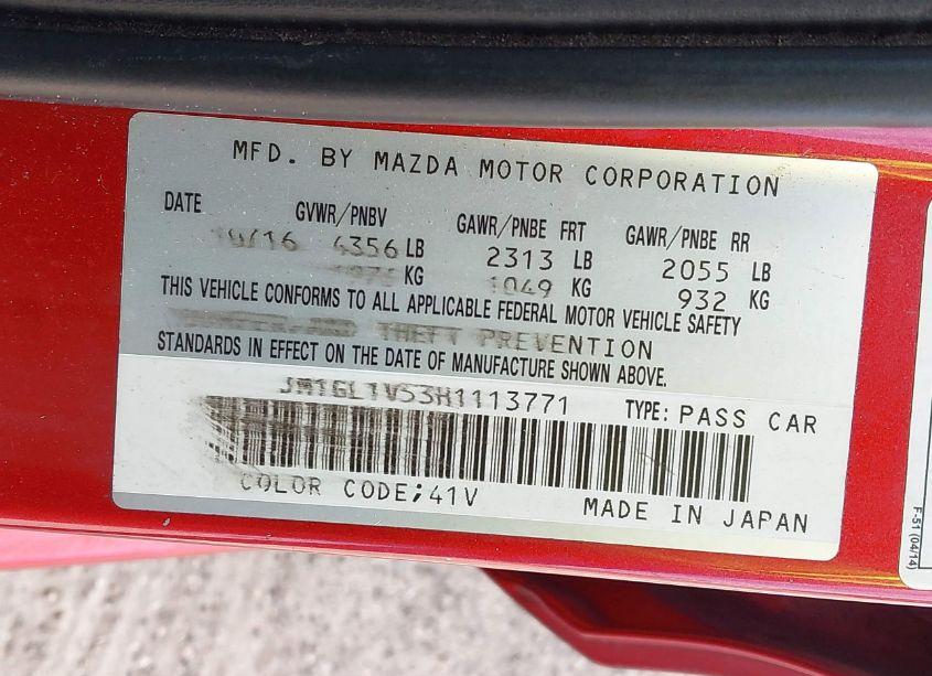 Photo 9 of 2017 Mazda Mazda6 TOURING (VIN JM1GL1V53H1113771)