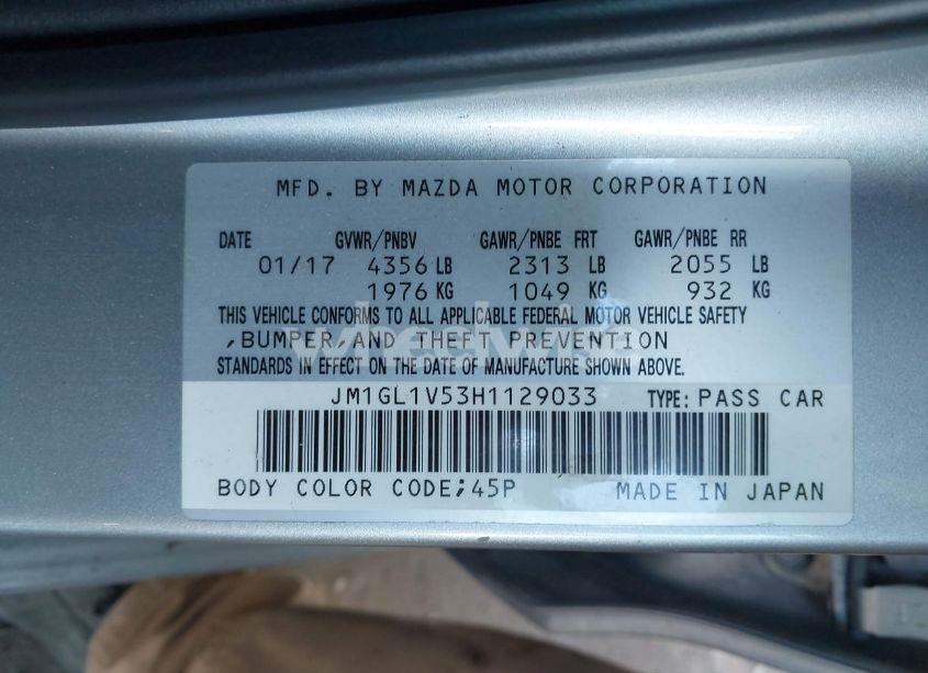 Photo 9 of 2017 Mazda Mazda6 TOURING (VIN JM1GL1V53H1129033)