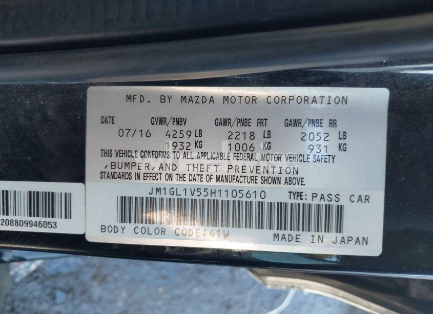 Photo 9 of 2017 Mazda Mazda6 TOURING (VIN JM1GL1V55H1105610)