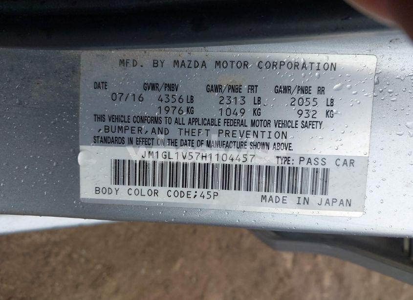 Photo 9 of 2017 Mazda Mazda6 TOURING (VIN JM1GL1V57H1104457)