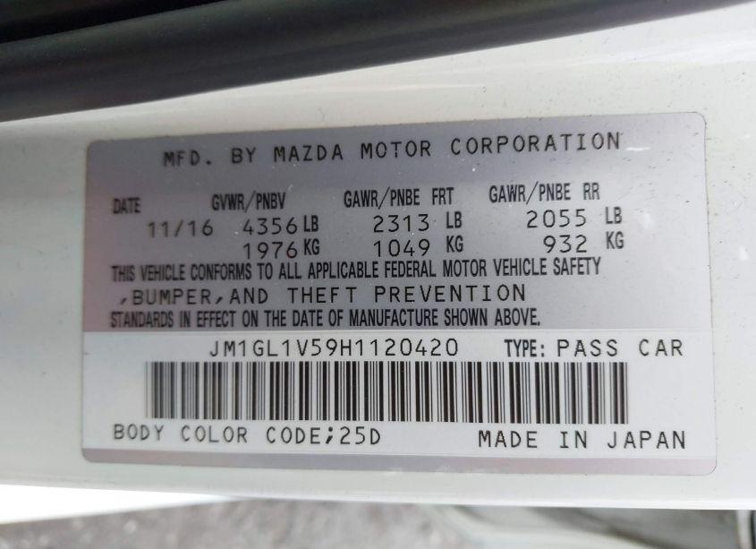 Photo 9 of 2017 Mazda Mazda6 TOURING (VIN JM1GL1V59H1120420)