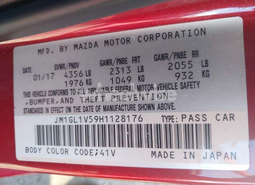 Photo 9 of 2017 Mazda Mazda6 TOURING (VIN JM1GL1V59H1128176)