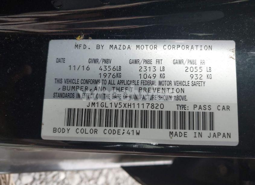 Photo 9 of 2017 Mazda Mazda6 TOURING (VIN JM1GL1V5XH1117820)