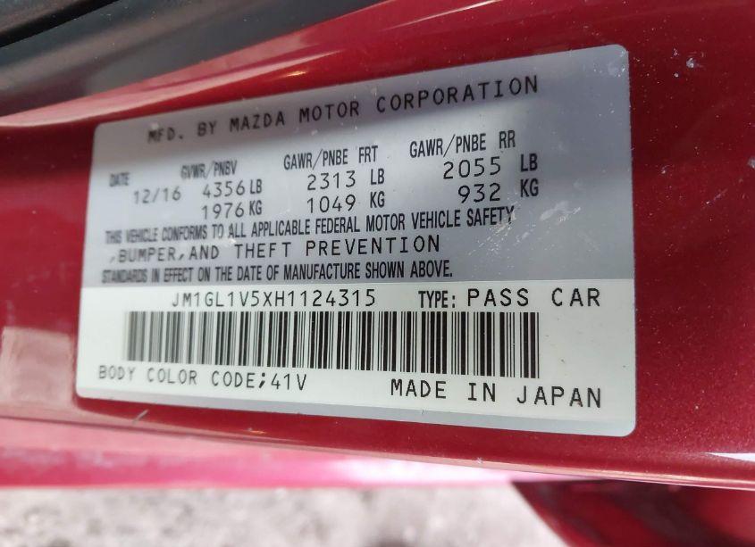 Photo 9 of 2017 Mazda Mazda6 TOURING (VIN JM1GL1V5XH1124315)