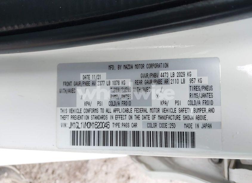 Photo 9 of 2021 Mazda Mazda6 TOURING (VIN JM1GL1VM0M1620046)