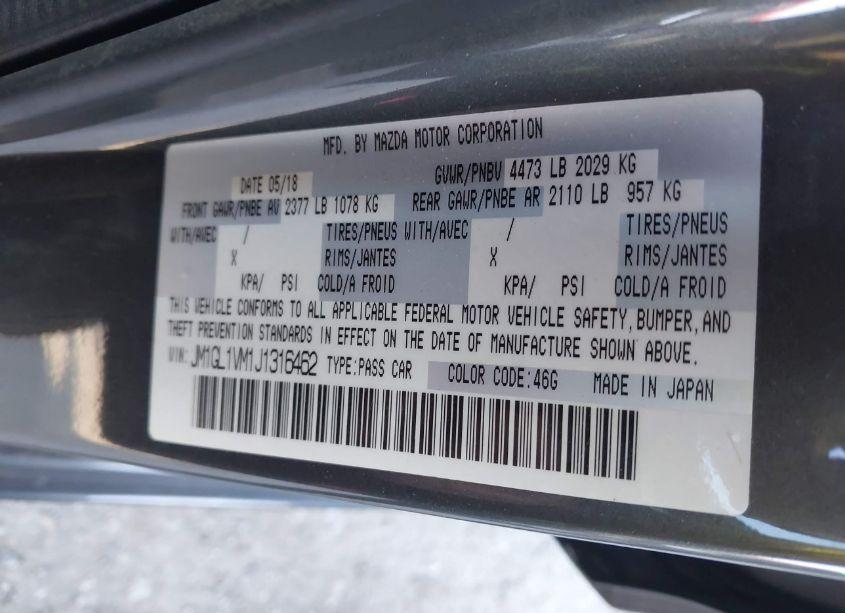 Photo 9 of 2018 Mazda Mazda6 TOURING (VIN JM1GL1VM1J1316462)