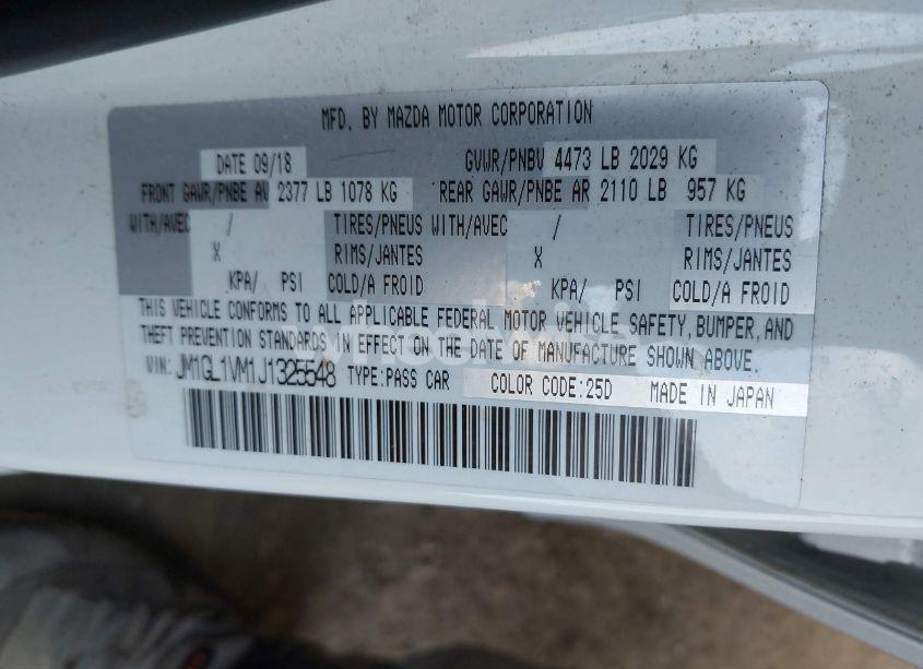 Photo 9 of 2018 Mazda Mazda6 TOURING (VIN JM1GL1VM1J1325548)