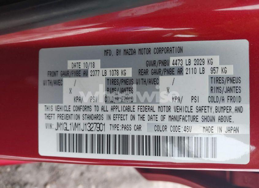 Photo 9 of 2018 Mazda Mazda6 TOURING (VIN JM1GL1VM1J1327901)