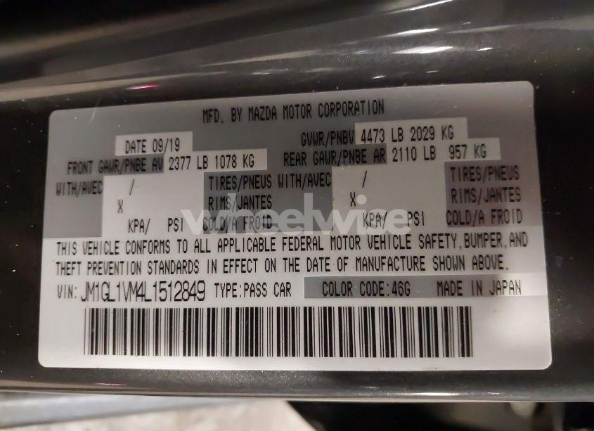 Photo 9 of 2020 Mazda Mazda6 TOURING (VIN JM1GL1VM4L1512849)