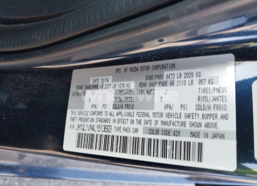 Photo 9 of 2020 Mazda Mazda6 TOURING (VIN JM1GL1VM4L1513693)