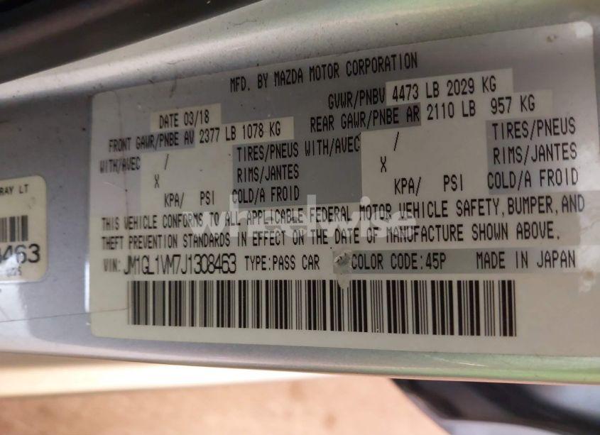 Photo 9 of 2018 Mazda Mazda6 TOURING (VIN JM1GL1VM7J1308463)