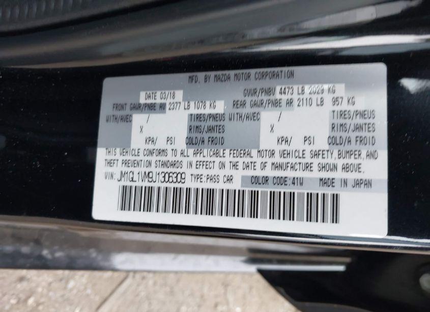 Photo 9 of 2018 Mazda Mazda6 TOURING (VIN JM1GL1VM9J1306309)