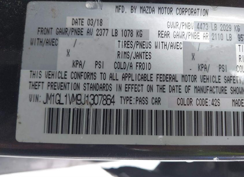 Photo 9 of 2018 Mazda Mazda6 TOURING (VIN JM1GL1VM9J1307864)