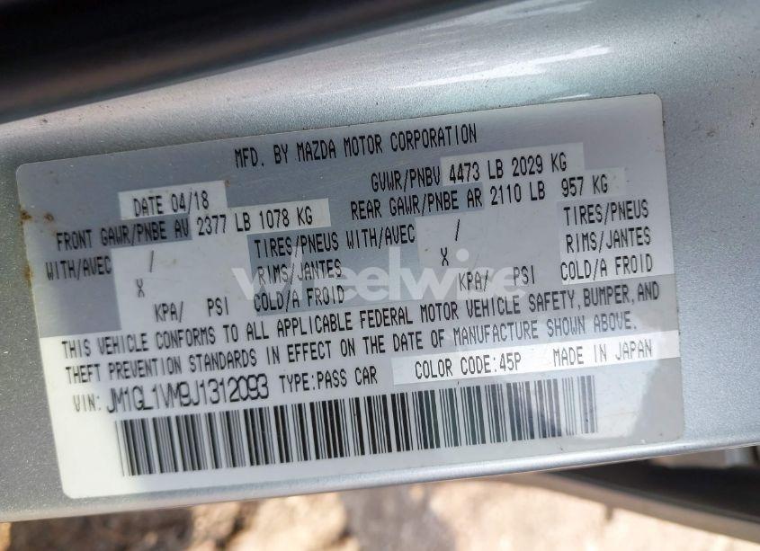Photo 9 of 2018 Mazda Mazda6 TOURING (VIN JM1GL1VM9J1312093)