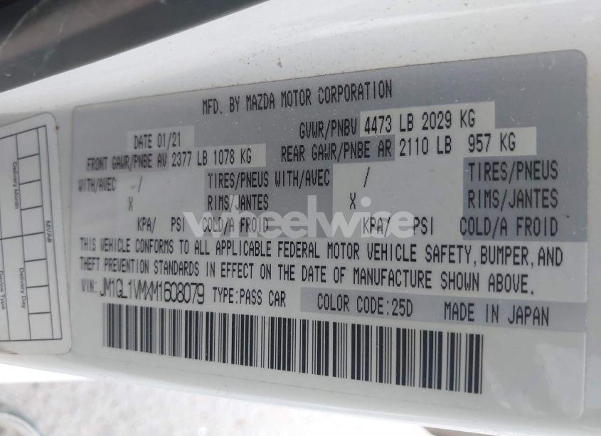 Photo 9 of 2021 Mazda Mazda6 TOURING (VIN JM1GL1VMXM1608079)