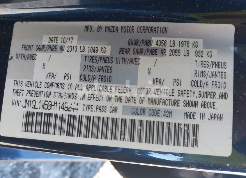 Photo 9 of 2017 Mazda Mazda6 GRAND TOURING (VIN JM1GL1W58H1149244)