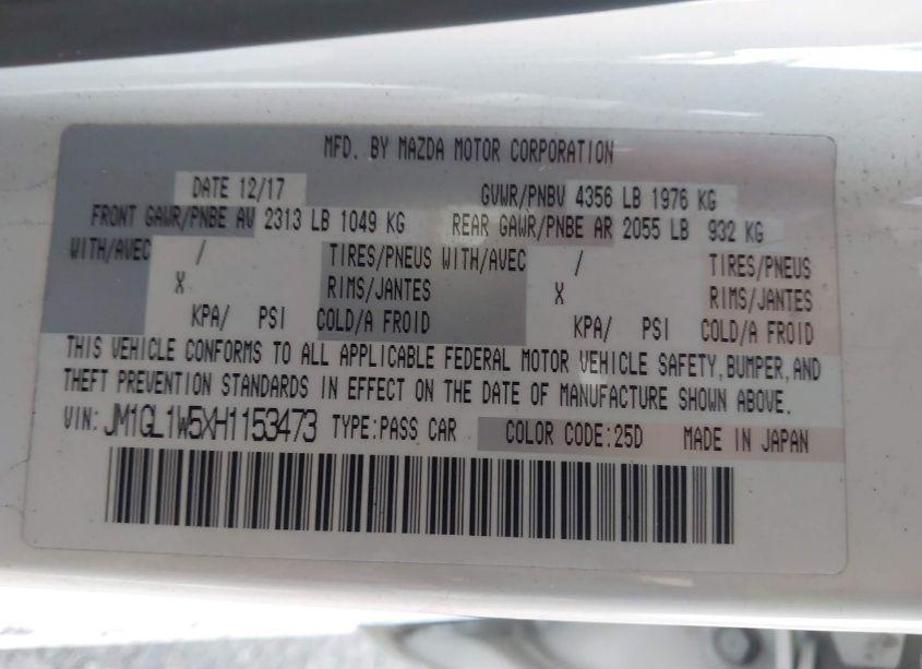 Photo 9 of 2017 Mazda Mazda6 GRAND TOURING (VIN JM1GL1W5XH1153473)